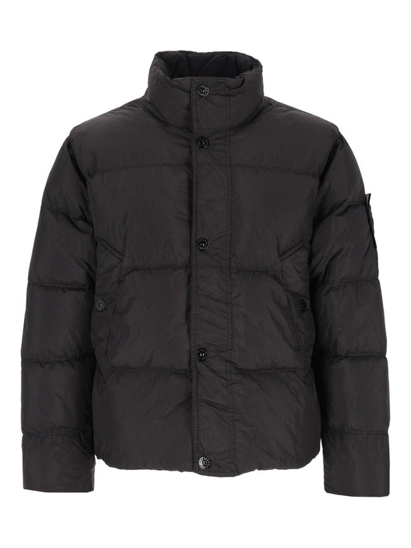 Garment Dyed Crinkle Reps Ny, Recycled Nylon, Garment Dyed Jackets Black