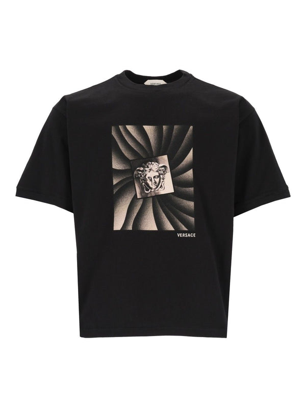 Regular-Fit Cotton Jersey With Print T-Shirt Black