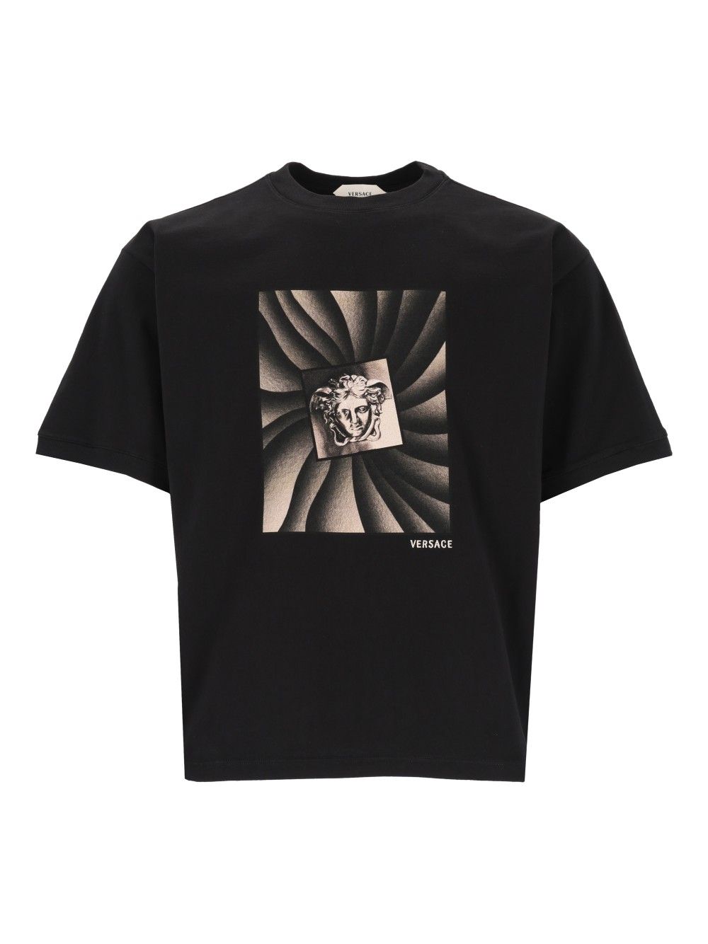 Versace Regular-Fit Cotton Jersey  With Print T-Shirt - Black | f2e7d230cfa2035fcc6474e3a95eb609e3f60e1e