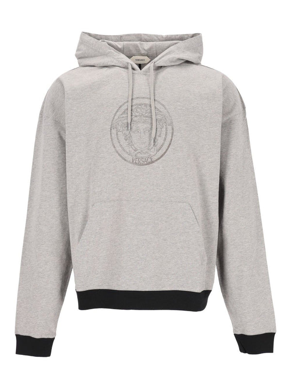 Cotton Jersey Sweatshirt With Print Sweatshirts Grey
