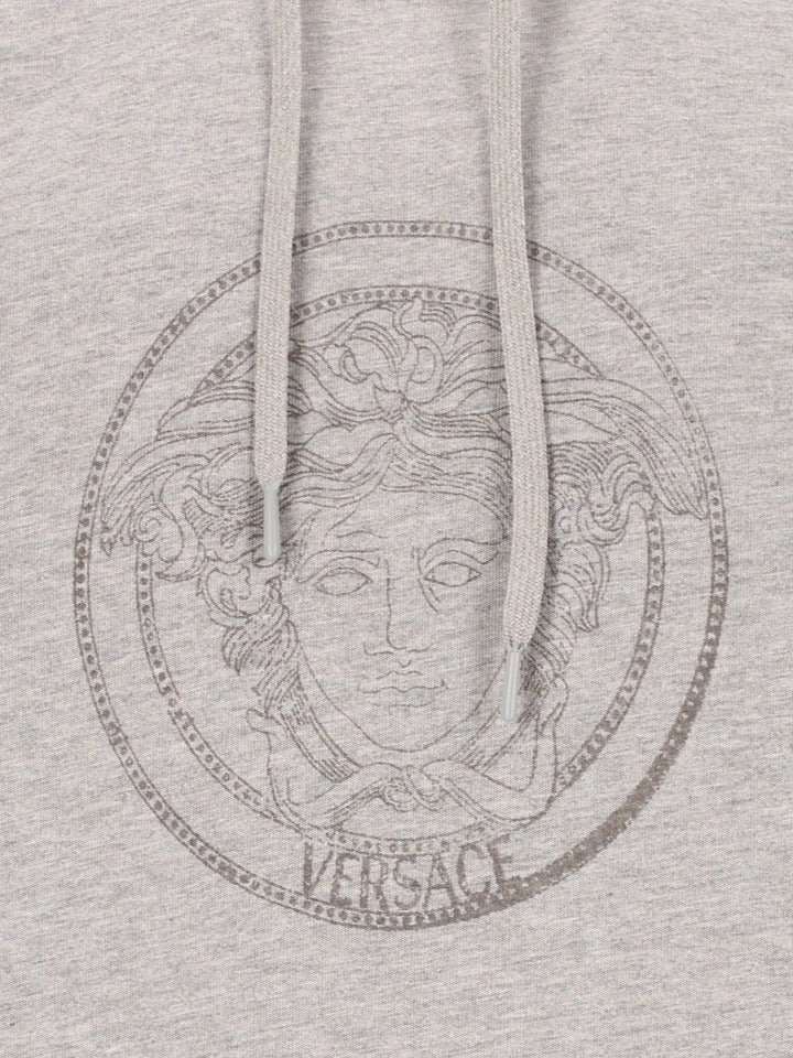Versace Sweatshirt Cotton Jersey Melange With Medusa Stamp Print, Washed Sweatshirts - Grey | 7b5bb175da56d1b0f3ceeb9e139ec95f028a702b