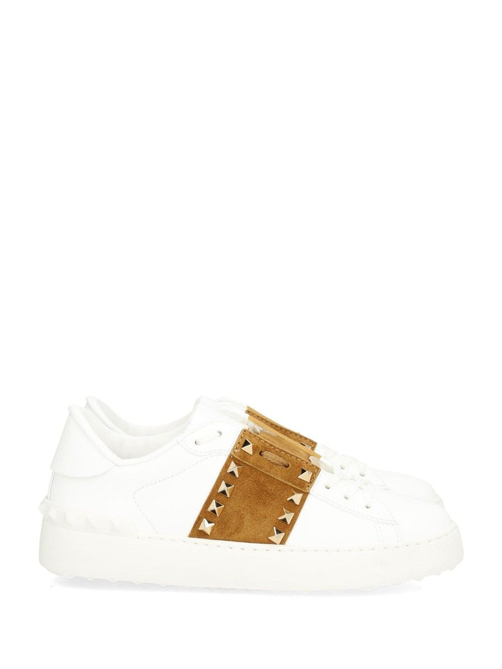 Valentino Garavani Rockstud Untitled Leather Sneakers - White | 718555b452cc1be6de1c3d88b544eb82ba8add3b