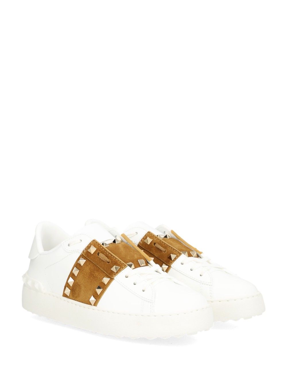 Valentino Garavani Rockstud Untitled Leather Sneakers - White | 74451b463918de10e334e52a9d7bb9a586d0754c