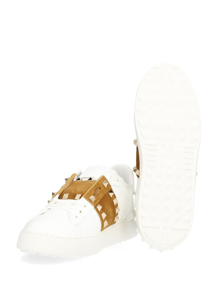 Valentino Garavani Rockstud Untitled Leather Sneakers - White | 2e214b62851fd7fcb5c6a98e71ddf0f6f2c53b4b