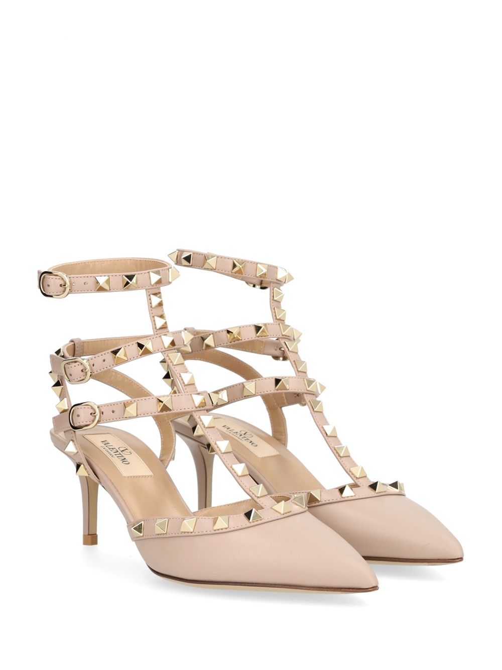 Valentino Garavani Rockstud Pumps With Straps Sandals - Rose | c8dbcab467741ee4d01dc47bf2cf3c027b98251a