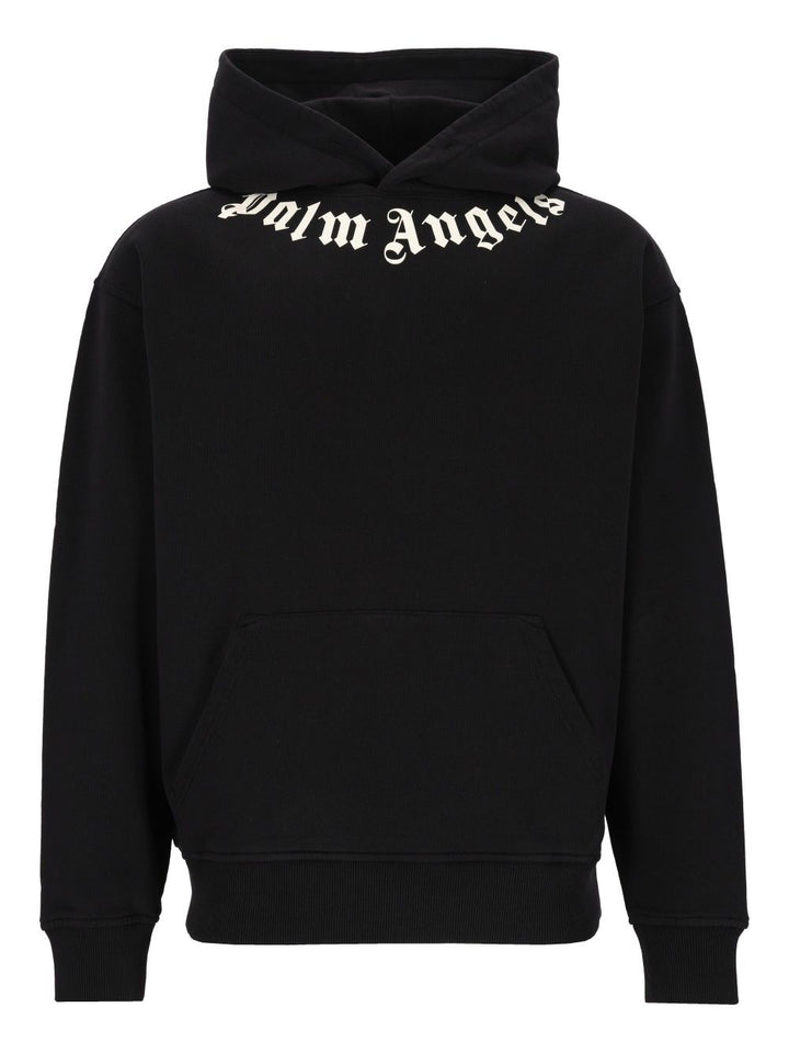 Palm Angels Neck Logo Hoodie Sweatshirts - Black | cbc41b270bbfea77f318bc703619aaad7d1a6bfa