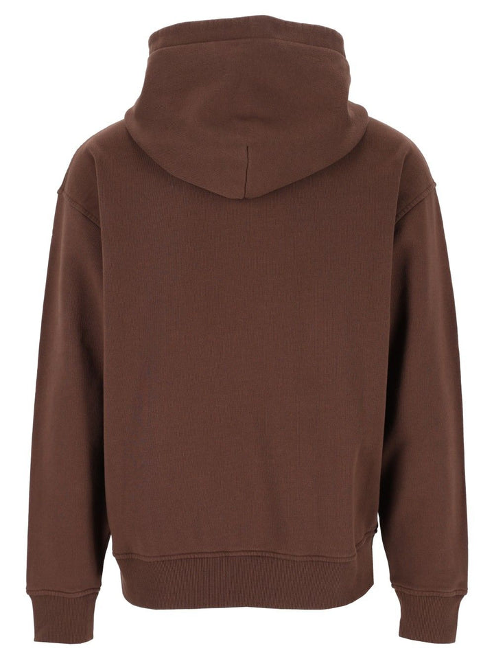 Palm Angels Neck Logo Hoodie Sweatshirts - Brown | 4f97c10365ca36dd5ea91833383ef78483388ac6