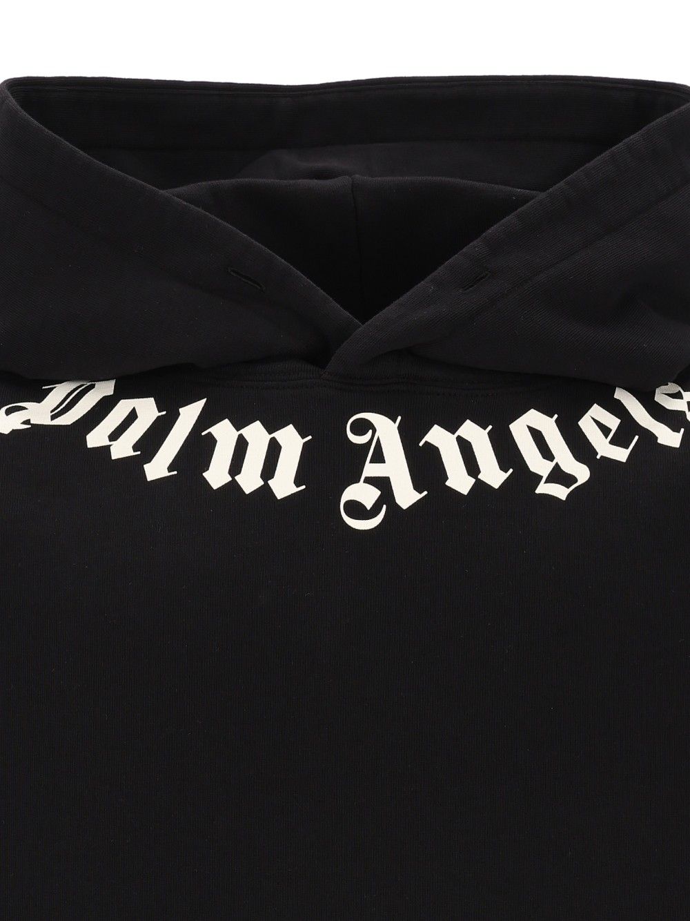 Palm Angels Neck Logo Hoodie Sweatshirts - Black | 9ee5f49363dbcbab20adf64a0c5ab680e70d4fbb