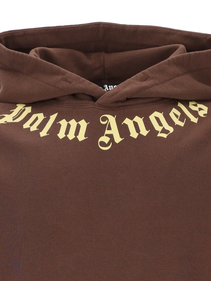 Palm Angels Neck Logo Hoodie Sweatshirts - Brown | 8a2ffbf5d625498dd0ac6be7a5c730df521bd757