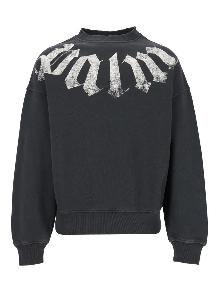 Palm Angels Sweatshirt With Lettering Sweatshirts - Black | a33ed3c9684770096d53620cec28d3a0426e5d8f
