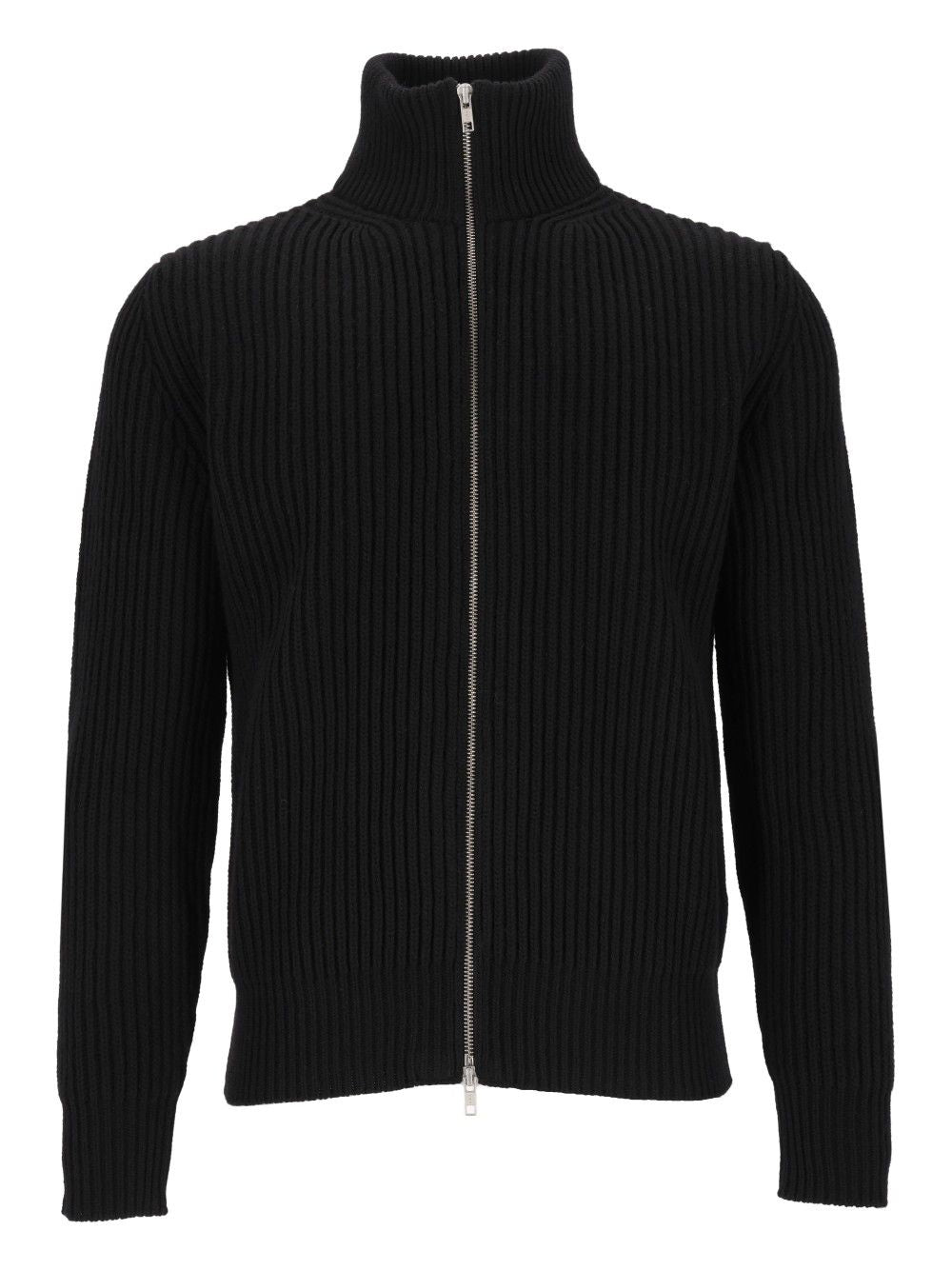 Mm6 Maison Margiela Ribbed Knit Jacket Jackets - Black | f174dcf1b60cbf8c8efef8d36ef51c4155af0062