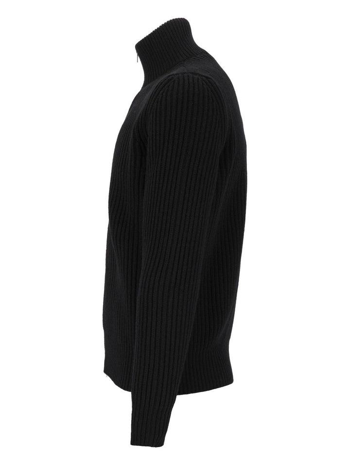 Mm6 Maison Margiela Ribbed Knit Jacket Jackets - Black | 0d6341d830c4a159a16593d63dcd96fb05f0a480