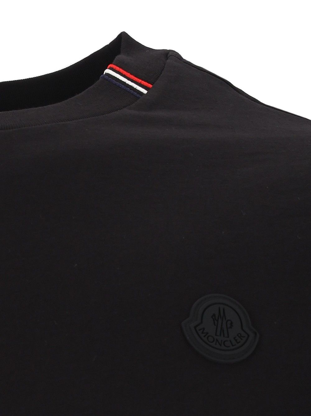 Moncler Short-Sleeved  With Striped Details T-Shirt - Black | a87144e030b4b68a438ae09dcbc9518fa2d69492