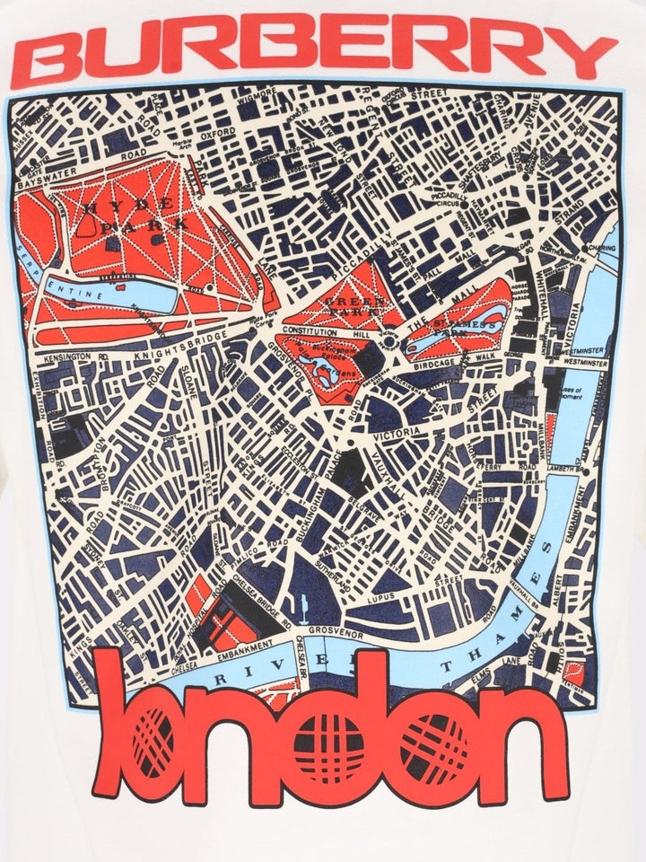 Burberry London Map Cotton T-Shirt - White | 247e0a898a92a3c9e809abb43c71808f2f0f5815