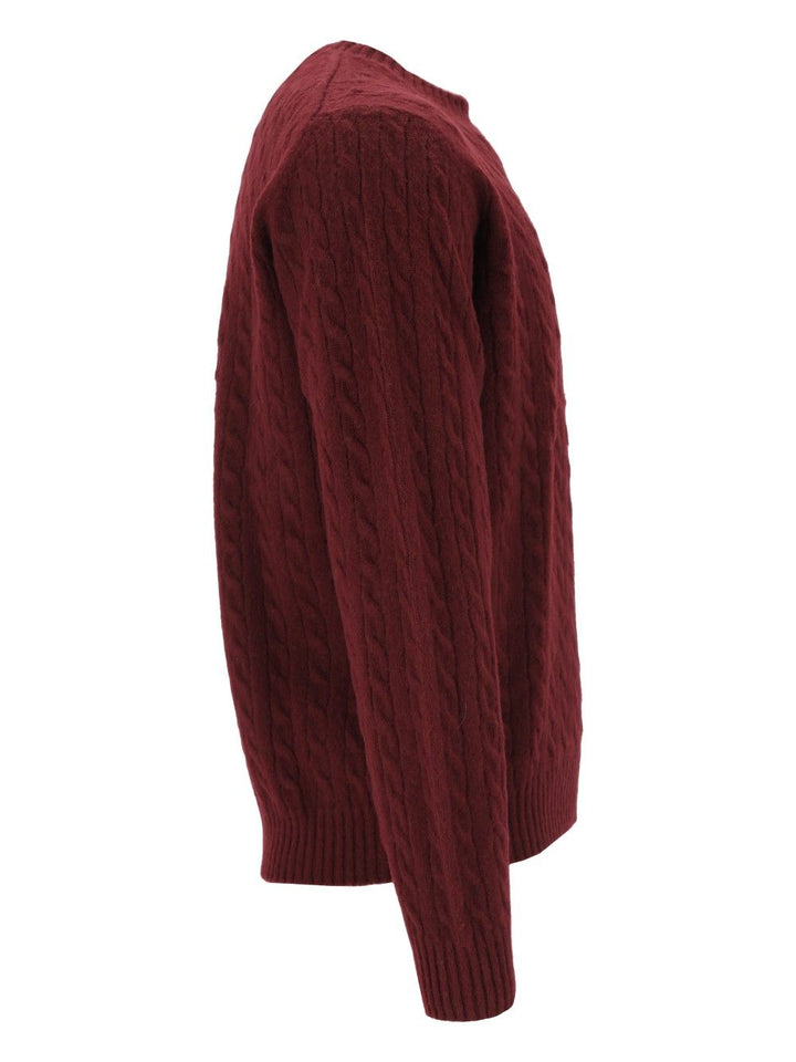 Eleventy Cable-Knit Jumper Knitwear - Bordeaux | 56160ee3d911263ed3d348ac5f41a9959553713b