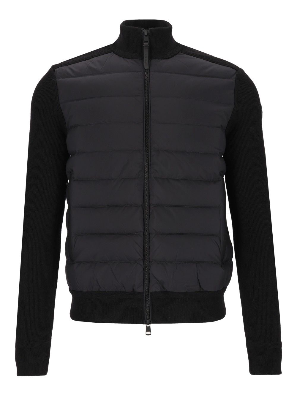Moncler Quilted Zipped Jacket Knitwear - Black | 98b1b883fb3160dbf760f65ba7c178baddf7c145