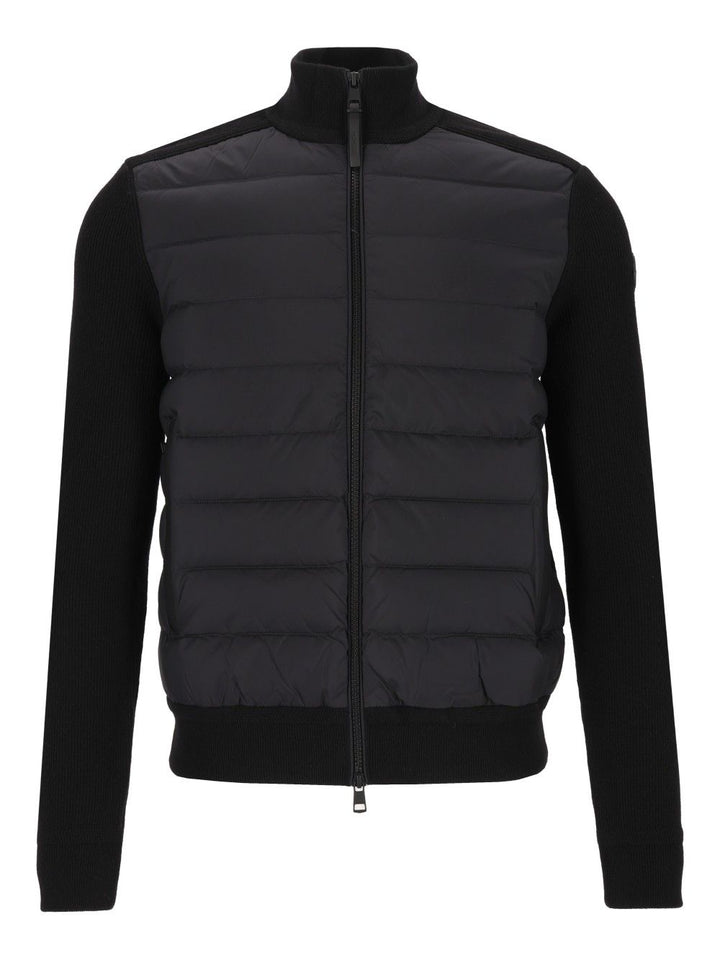 Moncler Quilted Zipped Jacket Knitwear - Black | 98b1b883fb3160dbf760f65ba7c178baddf7c145