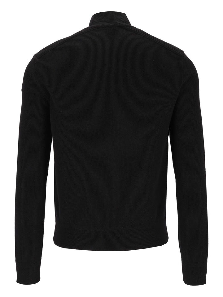 Moncler Quilted Zipped Jacket Knitwear - Black | 2807d6a3bf0d82b09843c2e66b7c5862e3de690d