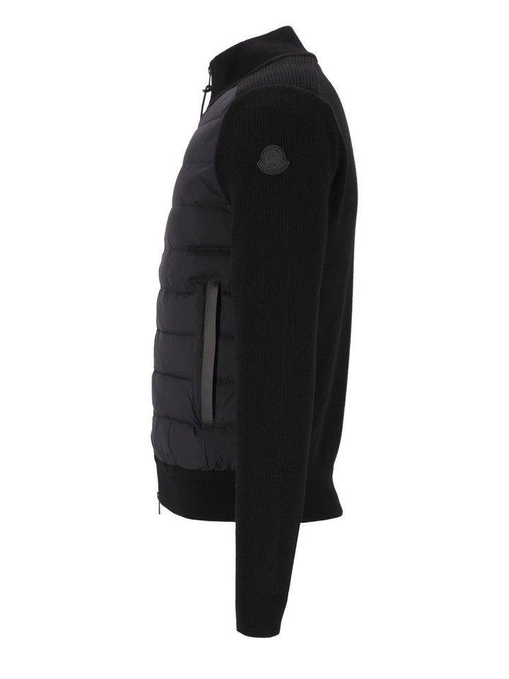 Moncler Quilted Zipped Jacket Knitwear - Black | 5248bdff589d62f6c88de2482cba629cf7c9255e