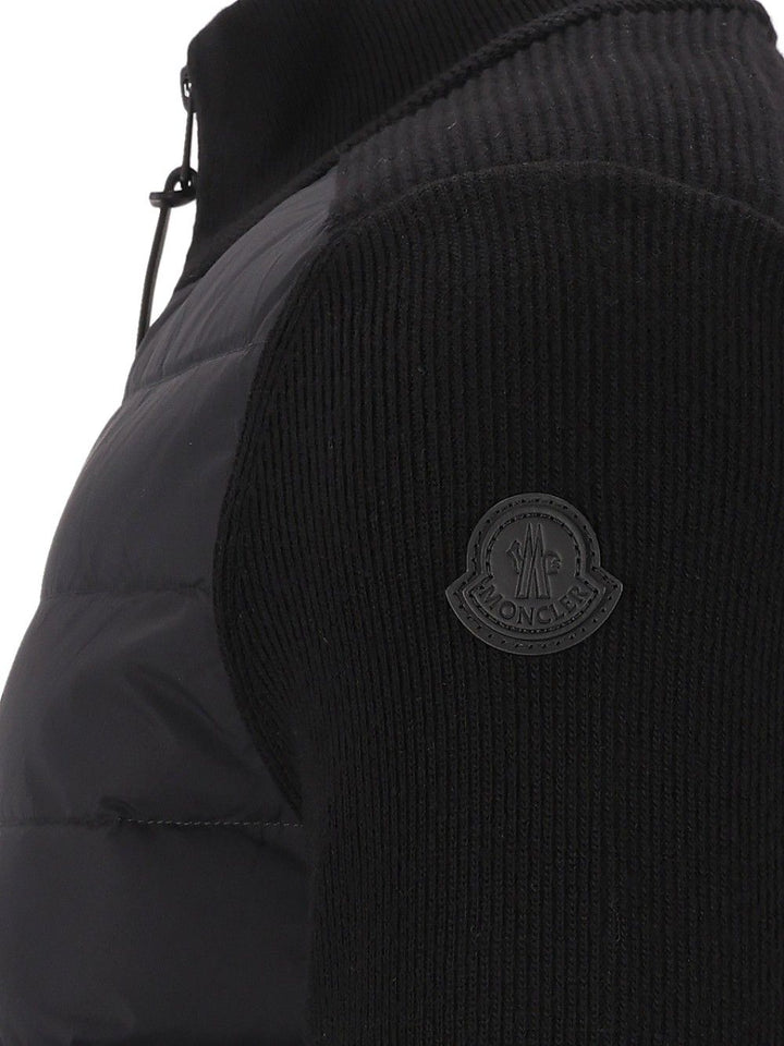 Moncler Quilted Zipped Jacket Knitwear - Black | 3bef22d5529aaa5412a3f7333e286326b182b205