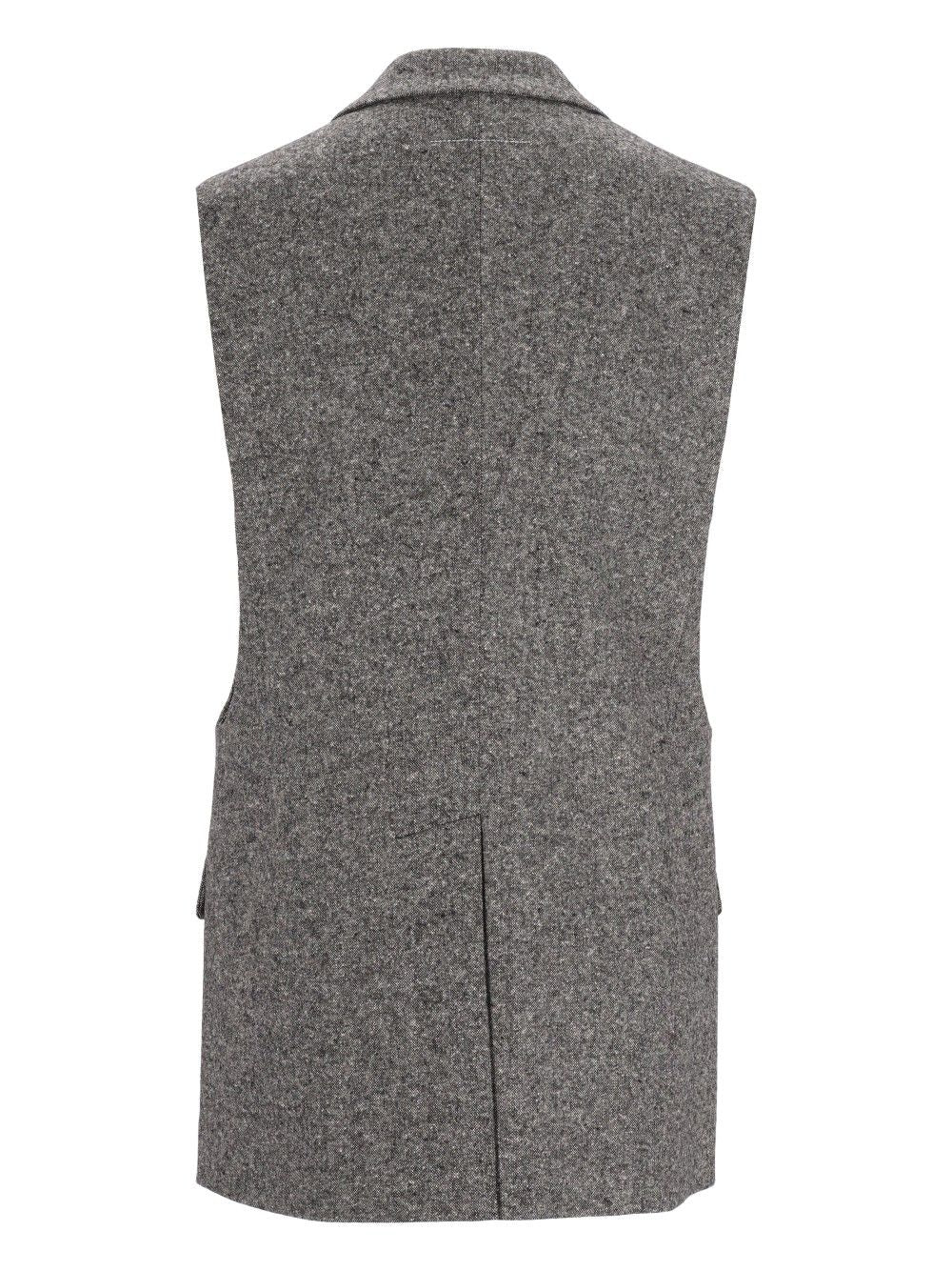 Mm6 Maison Margiela Merino Wool Knitted Vest Jackets - Grey | 51b5afe4a49ae1c3cde8c453cbeecbb48345c632