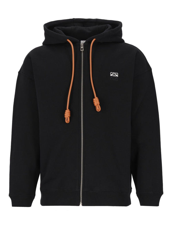 Zip-Up Hoodie Sweatshirts Black