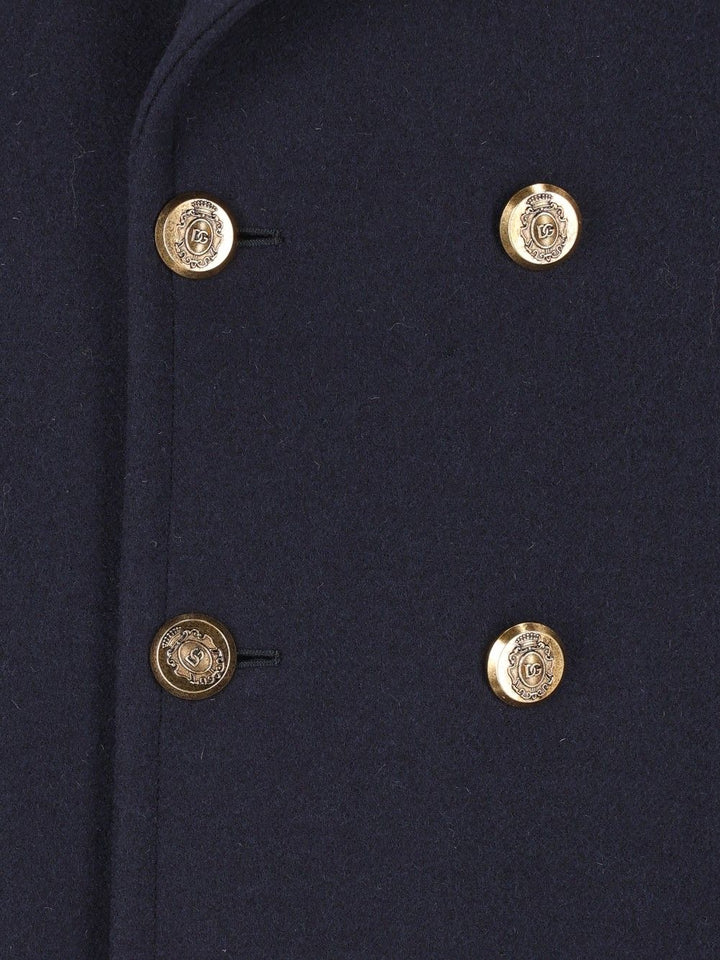 Dolce & Gabbana Double Breasted Marina Coat Coats - Blue | 18df91849aa814215766d9863a77a7d51547d0f8