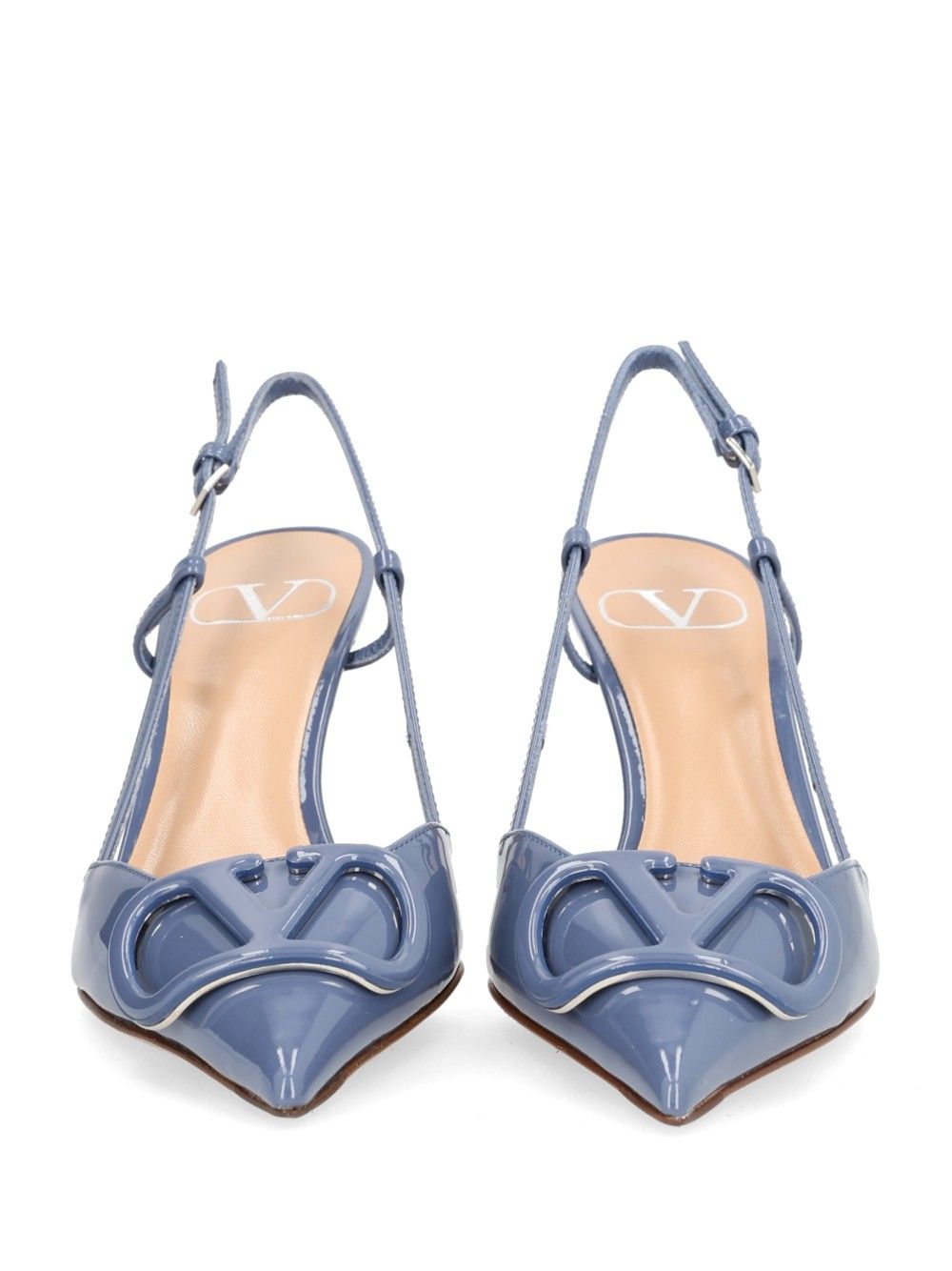 Valentino Garavani Vlogo Signature Patent Leather Slingback Pumps - Light blue | 6d743ec88b04173bb7401191b784154768fe649f
