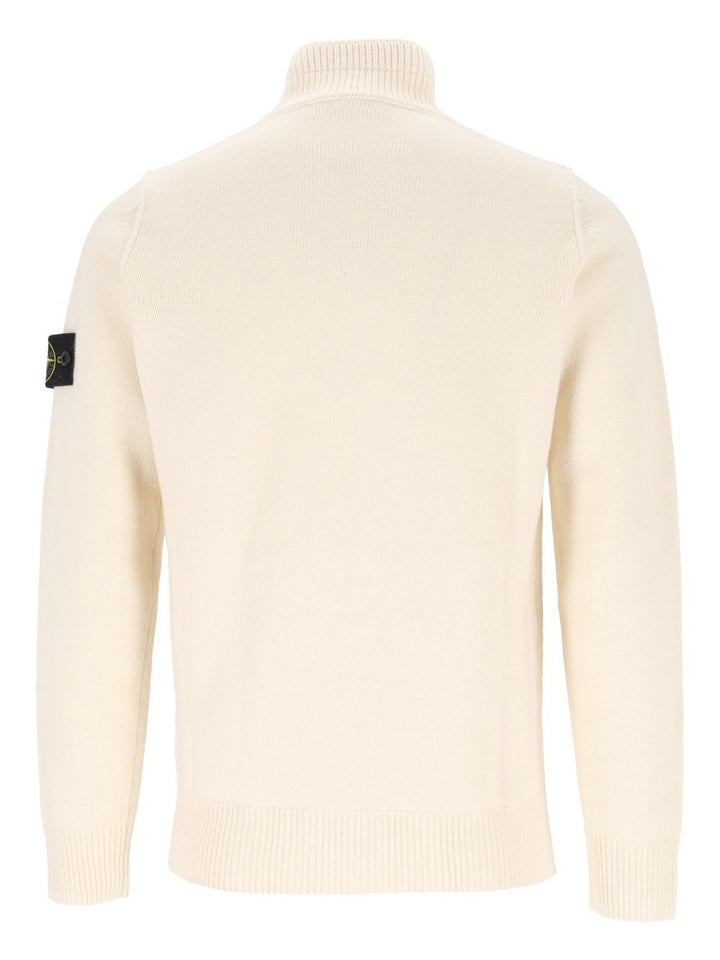 Stone Island Short Zip Sweater Knitwear - White | 3be1e2e158ba4af36475944f92939081ac442ff6