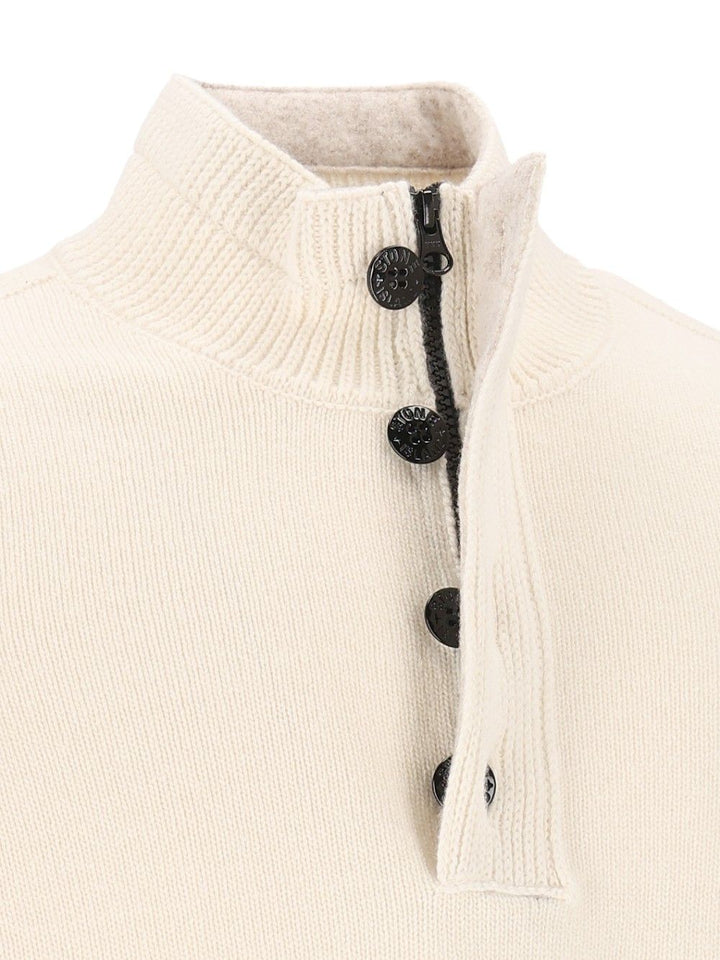 Stone Island Short Zip Sweater Knitwear - White | b53c921dc26af9a97f83e84f9c893b4b6ed31675