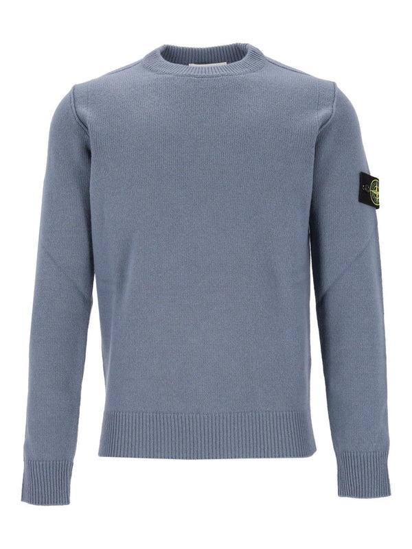 Lambswool Crew Neck Sweater Sweatshirts Blue