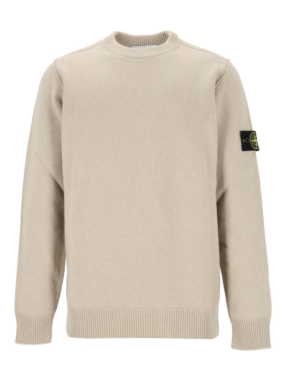 Stone Island Lambswool Crew Neck Sweater Sweatshirts - Beige | 419533f218d73347fc1fbc63066b832880988da5