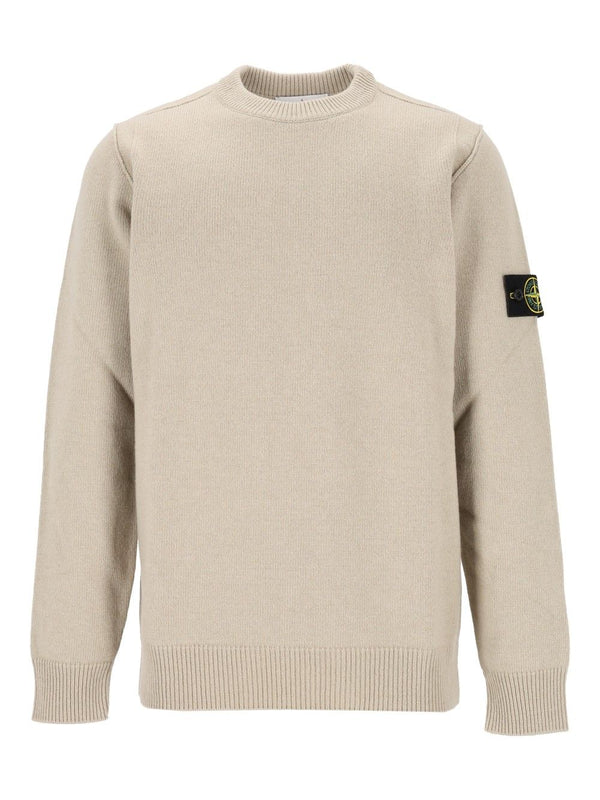 Lambswool Crew Neck Sweater Sweatshirts Beige