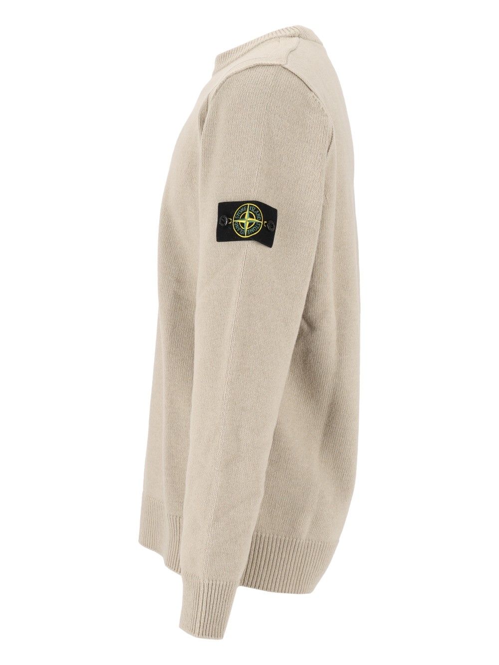 Stone Island Lambswool Crew Neck Sweater Sweatshirts - Beige | 39f08fd214923304f690b31cd272ce853dcd178b