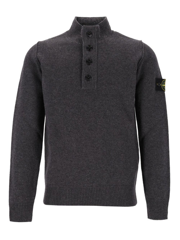 Short Zip Sweater Knitwear Grey
