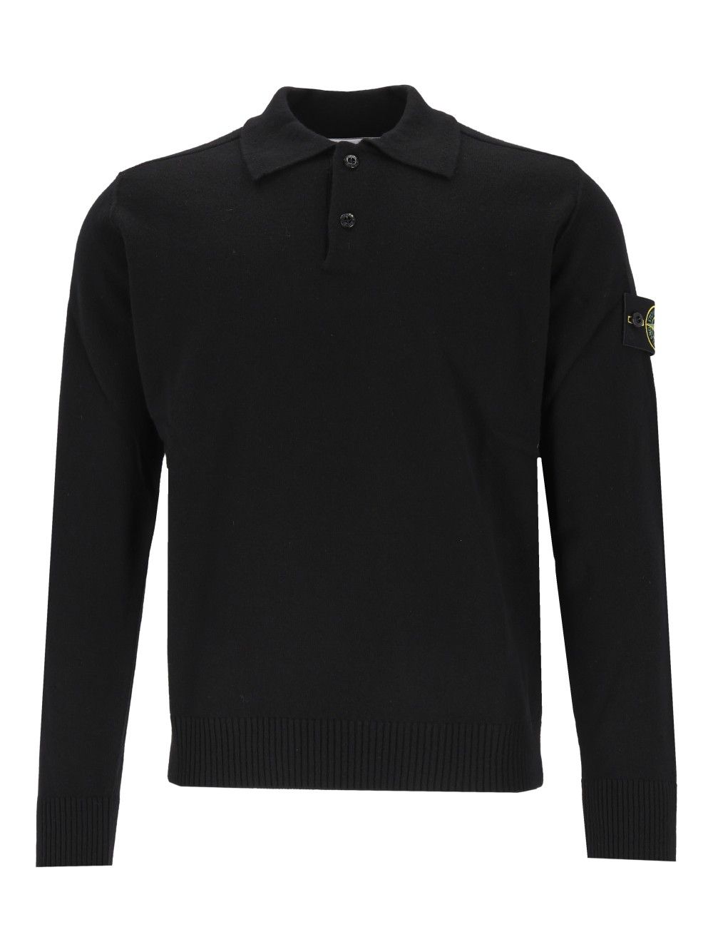 Stone Island Rws Geelong Lightweight Wool Polo Sweater Knitwear - Black | ce50653de906a9fa10d44f406fd447cc2aba5a1d
