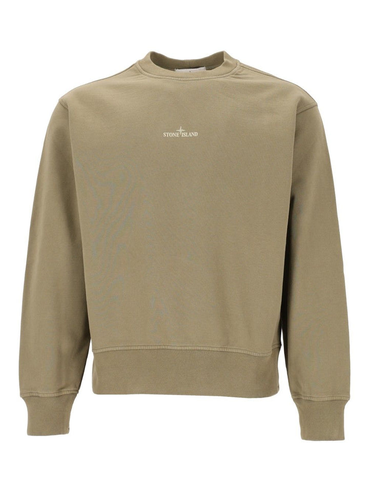 Stone Island Organic Cotton Fleece Crewneck Sweatshirt Sweatshirts - Green | 9b7c71ed103733e3317f5dd86564adf14e509256