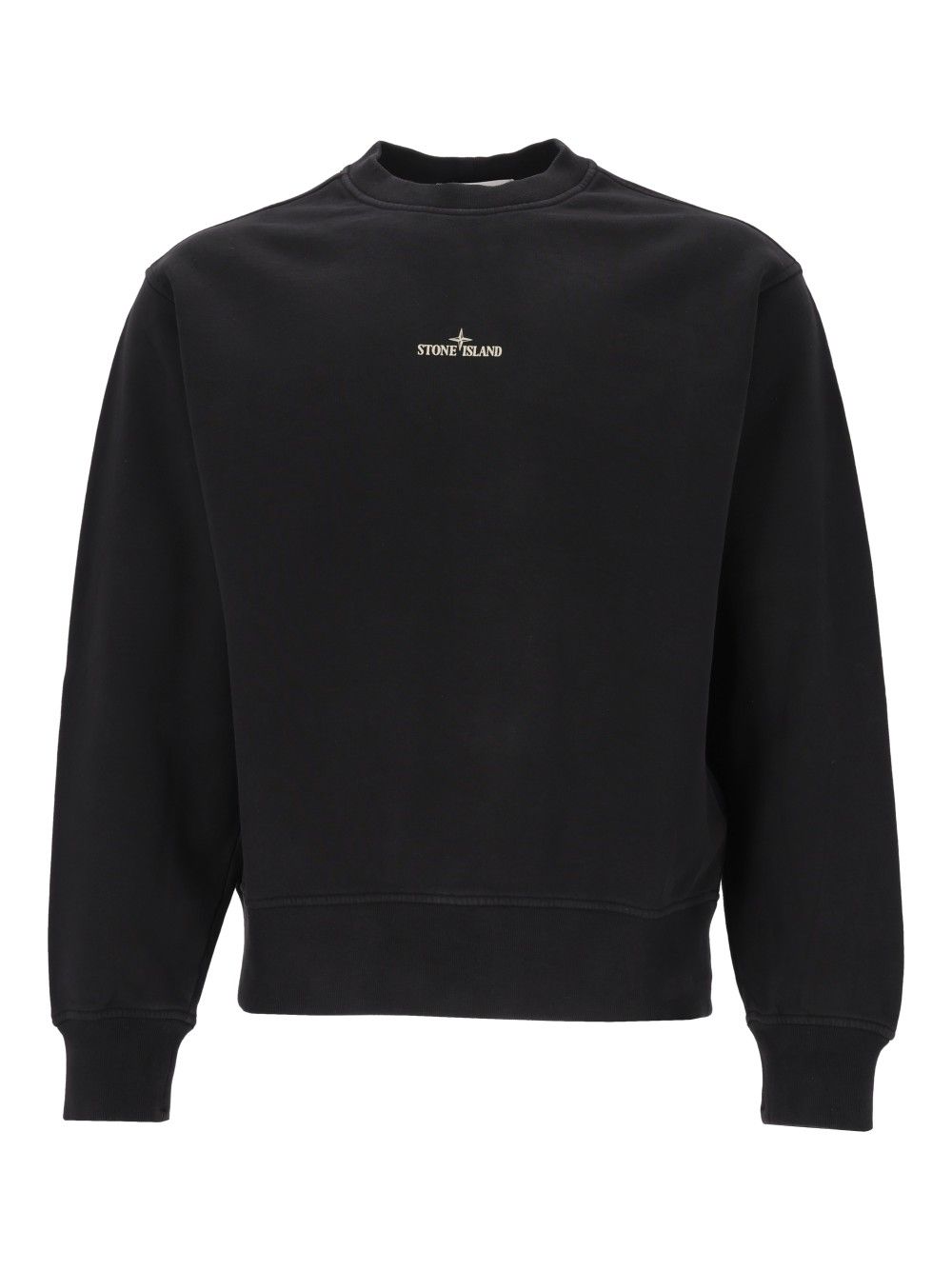 Stone Island Organic Cotton Fleece Crewneck Sweatshirt Sweatshirts - Black | 293e8f1177b443aeabae53c79ad9a2efb46b7cc1