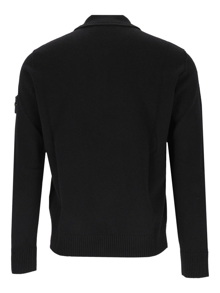 Stone Island Rws Geelong Lightweight Wool Polo Sweater Knitwear - Black | 4ef557c855f4faddf14e097ddab2a9331faec44d