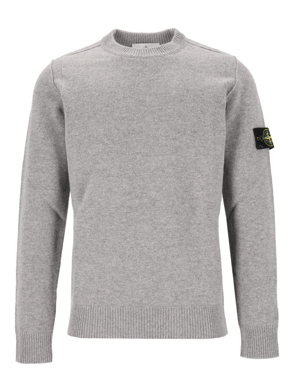Stone Island Lambswool Crew Neck Sweater Sweatshirts - Grey | 25cc80389a2b1214b24b7074d46cc16a89d96ceb