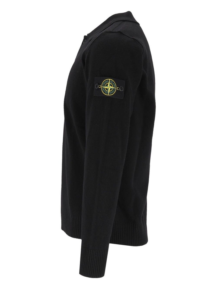 Stone Island Rws Geelong Lightweight Wool Polo Sweater Knitwear - Black | d33e5d77effe99efc54d7551680379d6b6cbe314