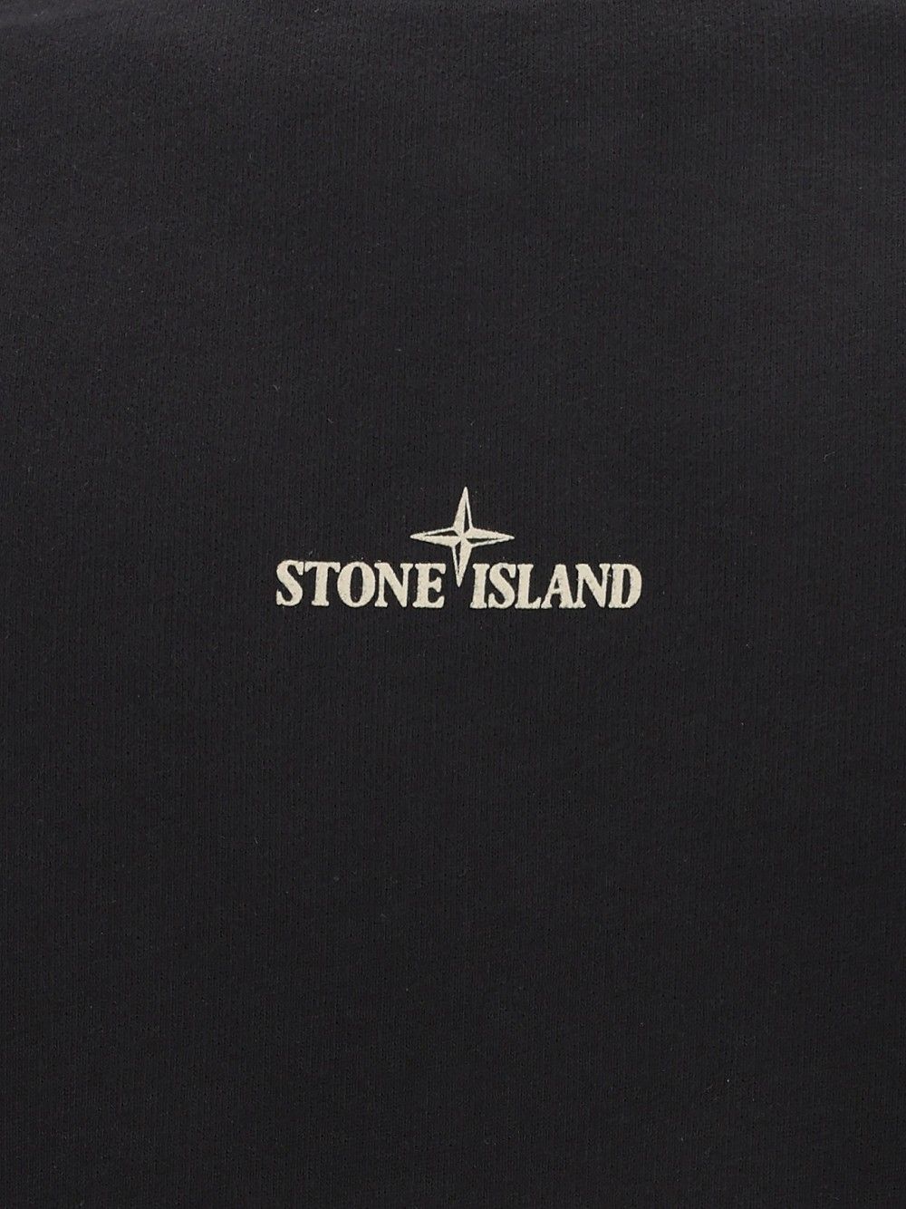 Stone Island Organic Cotton Fleece Crewneck Sweatshirt Sweatshirts - Black | 786c97a959b8d471db3926eb36087b77eafac991