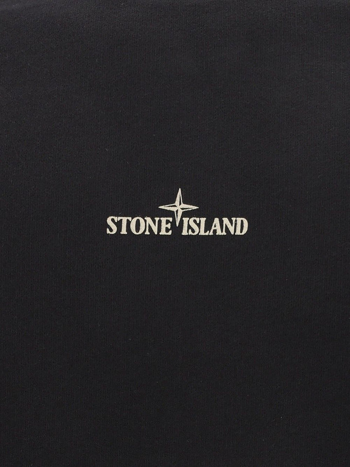 Stone Island Organic Cotton Fleece Crewneck Sweatshirt Sweatshirts - Black | 786c97a959b8d471db3926eb36087b77eafac991
