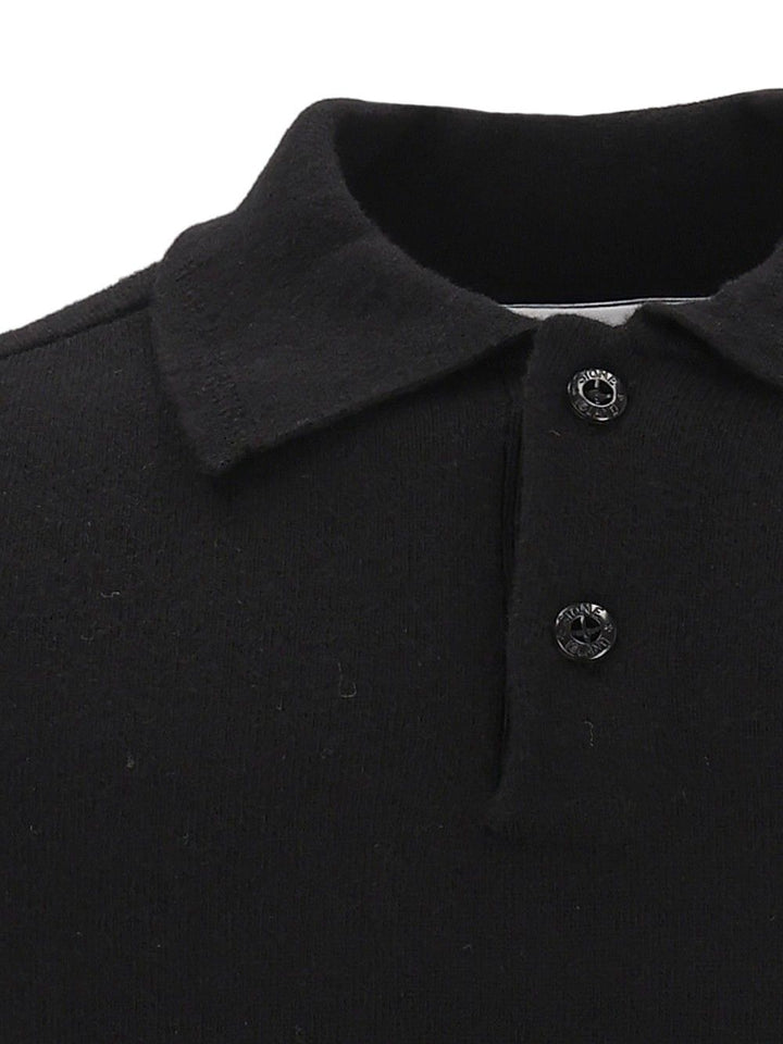 Stone Island Rws Geelong Lightweight Wool Polo Sweater Knitwear - Black | 20cff974c5131a4a0996856fdc0a24b962ecffaa