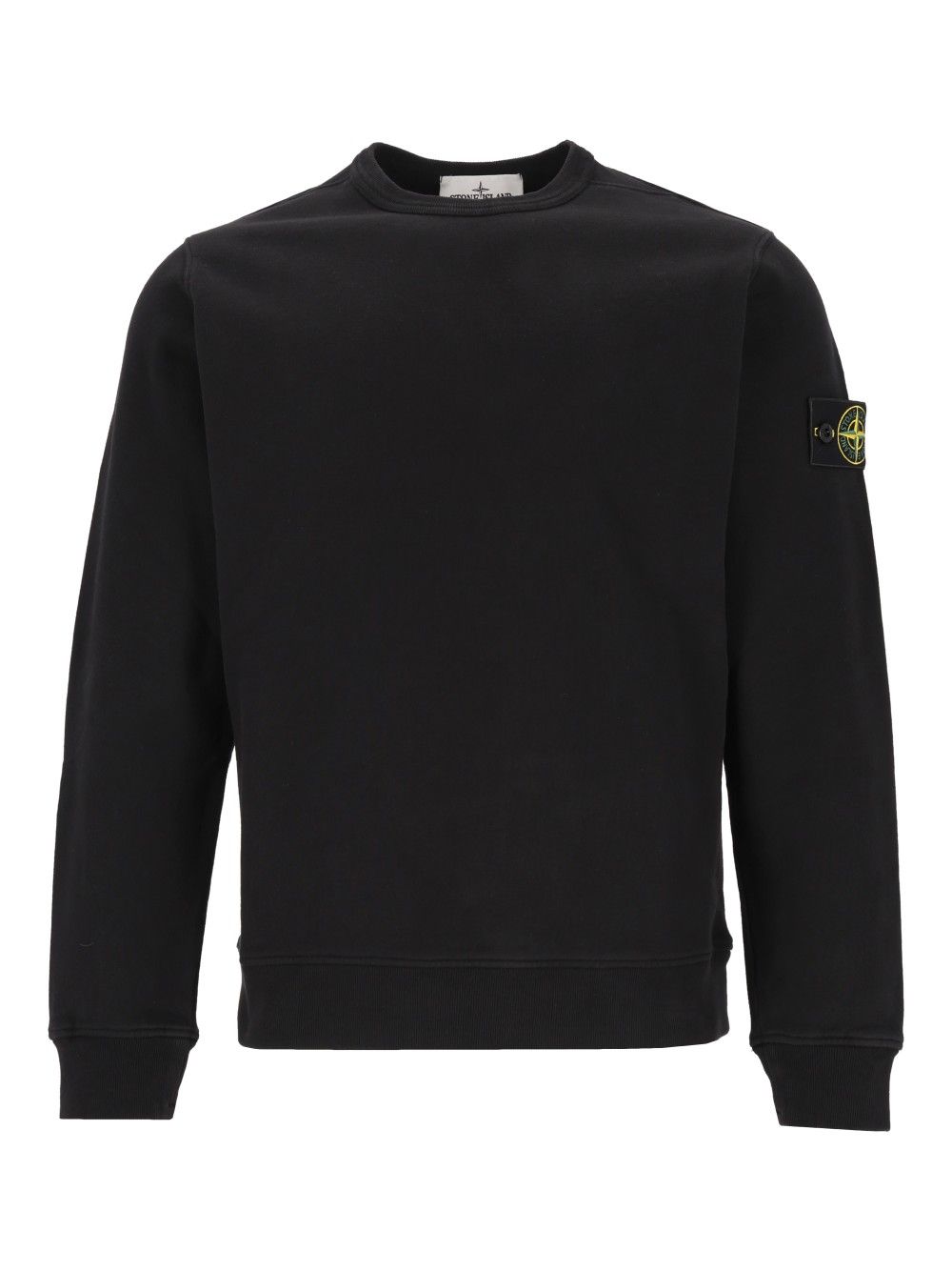 Stone Island Brushed Organic Cotton Fleece, Garment Dyed Sweatshirts - Black | 028305832316789bd97ab308f18689f93c6f629d