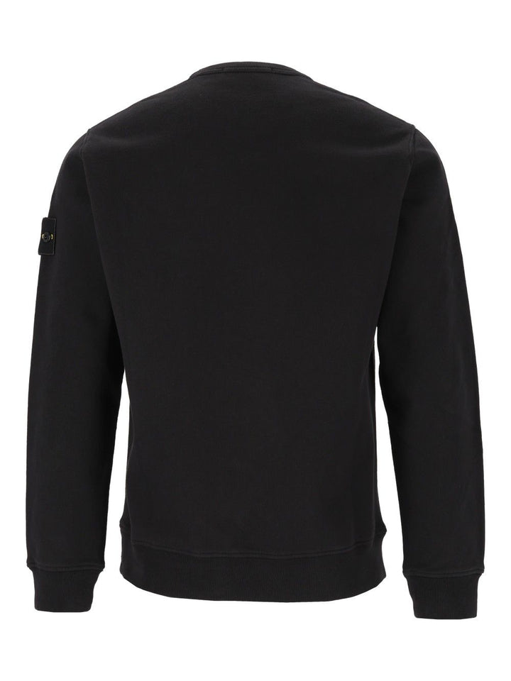 Stone Island Brushed Organic Cotton Fleece, Garment Dyed Sweatshirts - Black | 0c753c75874eb749d07e8a3122fe7c528719d9d2