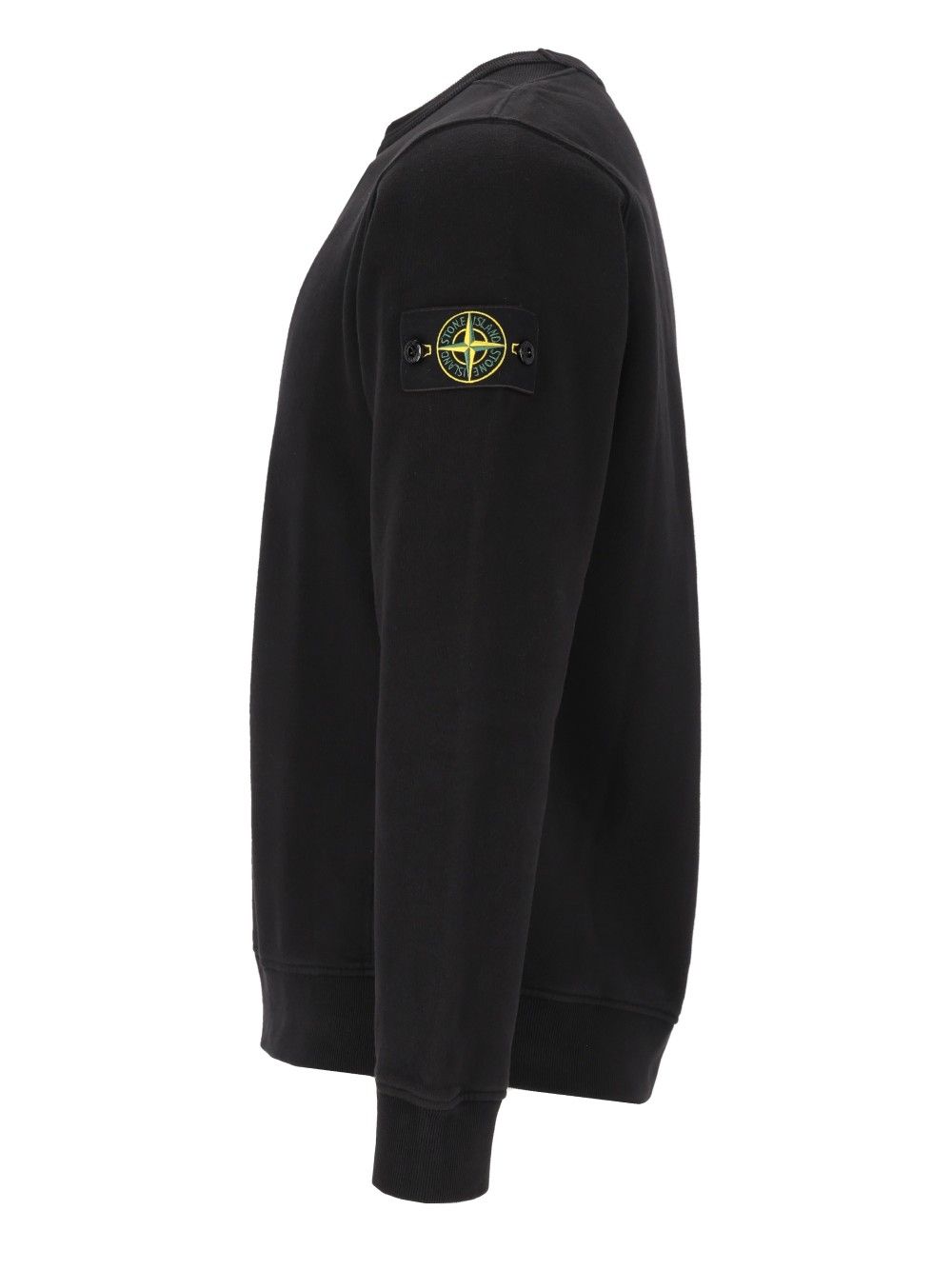 Stone Island Brushed Organic Cotton Fleece, Garment Dyed Sweatshirts - Black | 46379b655763f86839e517c177d4b0b907d11142