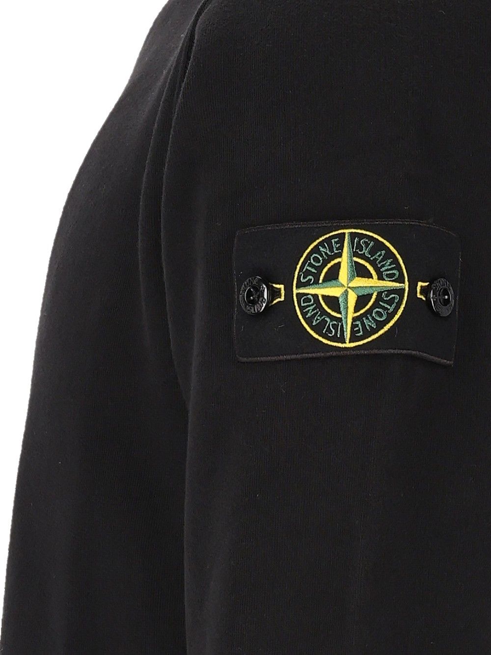 Stone Island Brushed Organic Cotton Fleece, Garment Dyed Sweatshirts - Black | c726d8a38980570fdaf988a26504deeb6ec4dc65