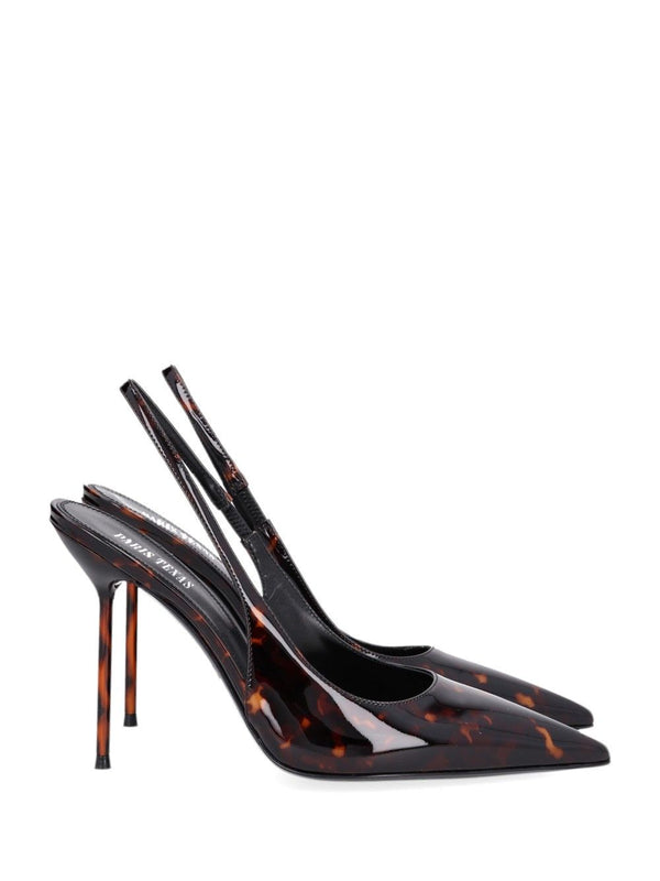 Lidia Slingback Printed Patent Pumps Brown