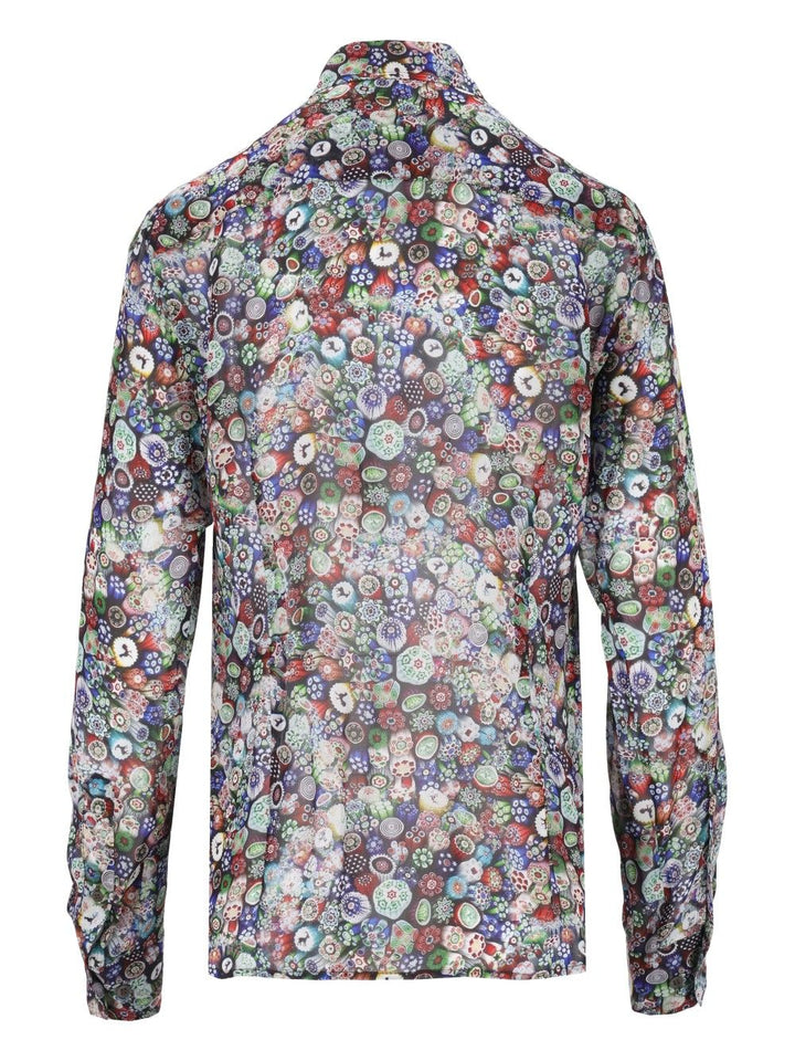 Dries Van Noten Chowy Printed Allover Glass Viscose Georgette Shirt With Embroidery Details Shirts - Multicolor | d15f424edb9d2a34c491753a40700ec053971fd3